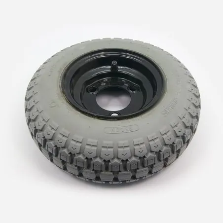 ROUE COMPLETE PNEU GRIS AVEC CHAMBRE A AIR POUR AUTOLAVEUSE TENNANT T5680 / T5700